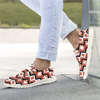 Мужская деловая повседневная обувь с симметричной геометрической графической печатью INSTANTARTS на заказ, нескользящая дышащая обувь для ходьбы на плоской подошве