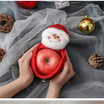 2023, Подарочная сумка в канун Рождества, Рождественский декор, Детская праздничная подарочная сумка, Милая кукла Санта Клаус, Мешковина, сумка для яблок