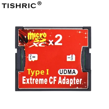 TISHRIC Двухпортовый адаптер Micro SD TF в CF Адаптер для устройства чтения карт памяти microSD HC в Compact Flash Преобразователь типа I для чтения карт памяти