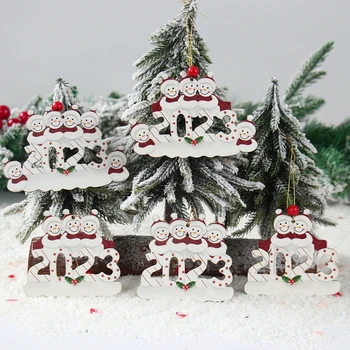 Рождественский Снеговик своими руками, Деревянная подвеска, Веселое Рождественское Украшение для дома 2023 Navidad Noel, Украшения для Рождественской елки, Декор Нового Года